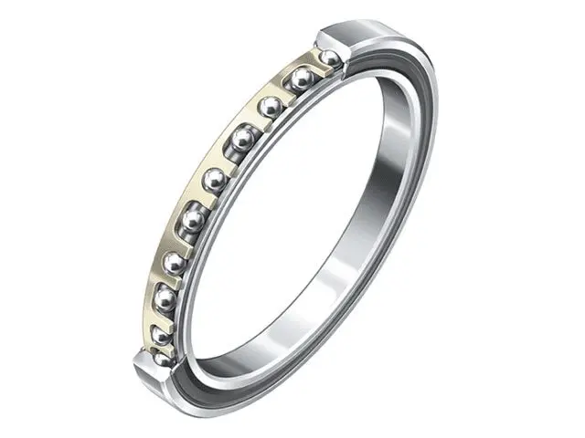 A picture of a ring with a gold bead design.
